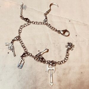 Stainless Steel Chain/Clasp & 6 Removable Death Charms Adjustable Length